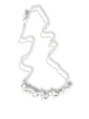 Swarovski Silver Vine Necklace with White Pearls